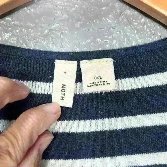 MOTH Extra Long Sleeveless Cardigan Cape Sweater Dark Blue Women One Size - Picture 5 of 11